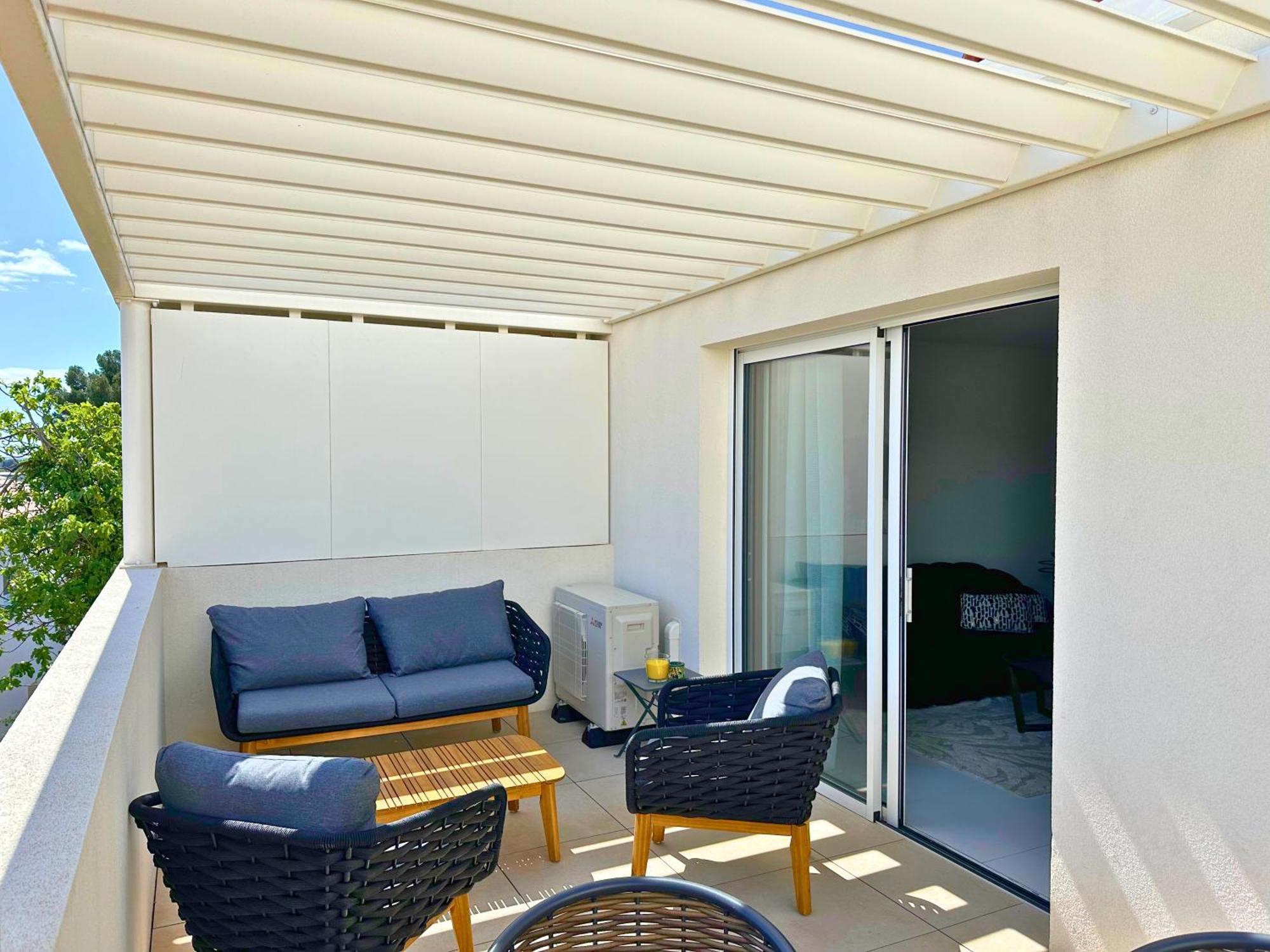 Le Square D'Evan - Appartement De Standing - Grande Terrasse Exterieure - Climatisation Saint-Aunes Kültér fotó
